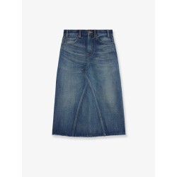 Denim midi skirt