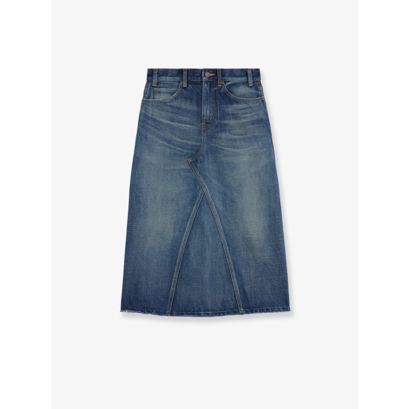 Denim midi skirt