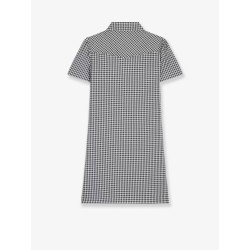 Vichy silk mini chemisier dress