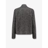 Wool blend striped double-breasted blazer