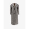 Single-breasted wool chevron coat