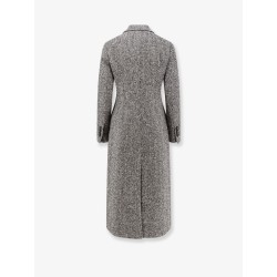 Single-breasted wool chevron coat