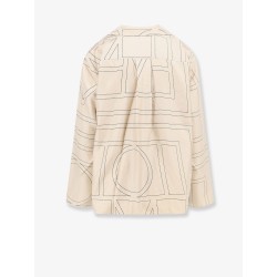 Silk shirt with monogram logo embroidery
