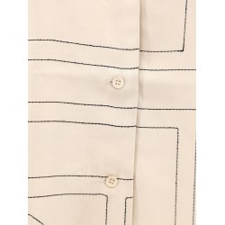 Silk shirt with monogram logo embroidery