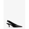 Leather slingback pumps with croco effect