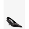 Leather slingback pumps with croco effect