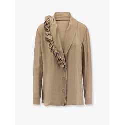 Crepe shirt with ruffles