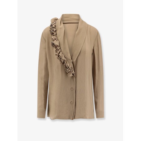 Crepe shirt with ruffles