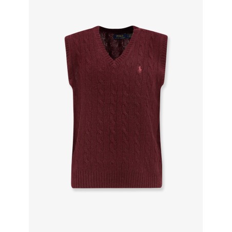 Cable knit wool and cashmere vest