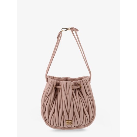 Matelassé leather bucket bag