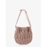 Matelassé leather bucket bag
