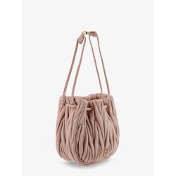 Matelassé leather bucket bag