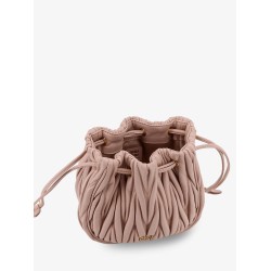 Matelassé leather bucket bag