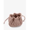 Matelassé leather bucket bag