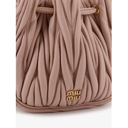 Matelassé leather bucket bag