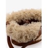 Suede shoulder bag with shearling profile