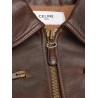 Leather jacket with wool lining