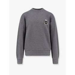 Cotton sweatshirt with logo patch