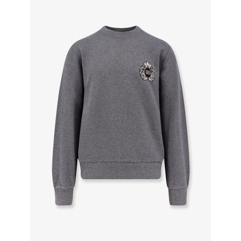 Cotton sweatshirt with logo patch