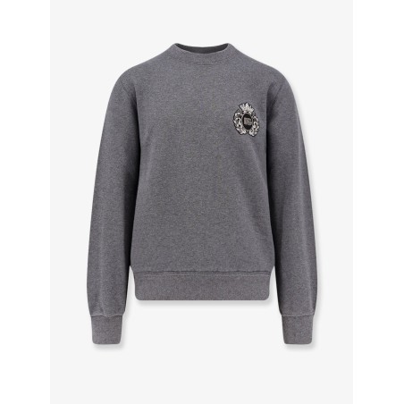 Cotton sweatshirt with logo patch