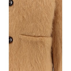 Double-breasted cashmere, mohair and silk jacket