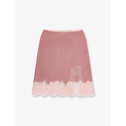 Cashmere and silk skirt with lace profiles