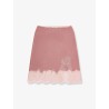 Cashmere and silk skirt with lace profiles