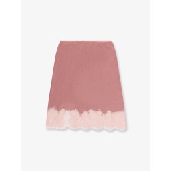 Cashmere and silk skirt with lace profiles