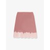 Cashmere and silk skirt with lace profiles