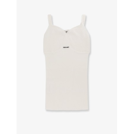 Perforated cotton tank top