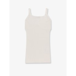 Perforated cotton tank top