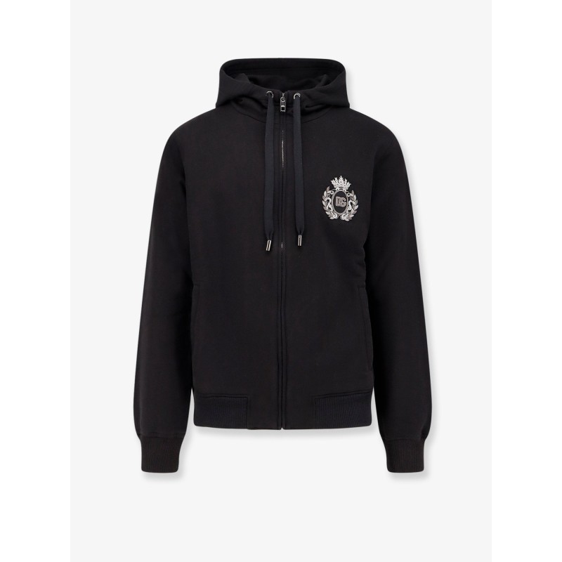 Cotton sweatshirt with logo patch