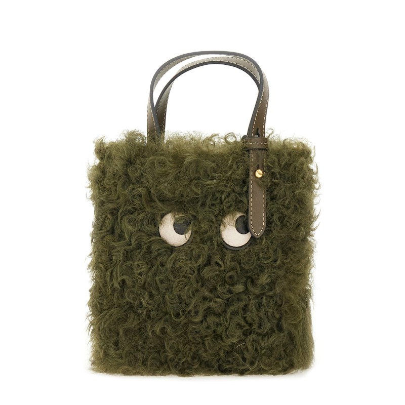 "N/S MINI EYES" SHEARLING TOTE BAG