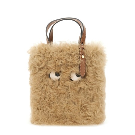 "N/S MINI EYES" SHEARLING TOTE BAG