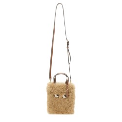 "N/S MINI EYES" SHEARLING TOTE BAG