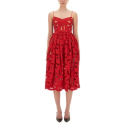 EMBROIDERED MIDI DRESS WITH BOW