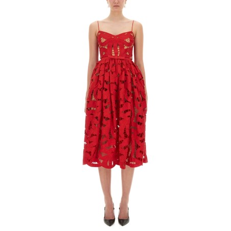 EMBROIDERED MIDI DRESS WITH BOW