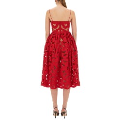 EMBROIDERED MIDI DRESS WITH BOW