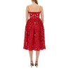 EMBROIDERED MIDI DRESS WITH BOW