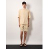 Jacquard linen and cotton shirt with all-over ff embroidery