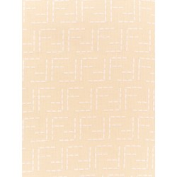 Jacquard linen and cotton shirt with all-over ff embroidery