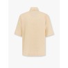 Jacquard linen and cotton shirt with all-over ff embroidery