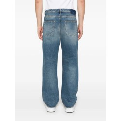 whiskering-effect jeans