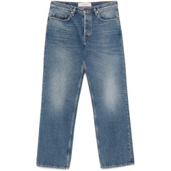 whiskering-effect jeans