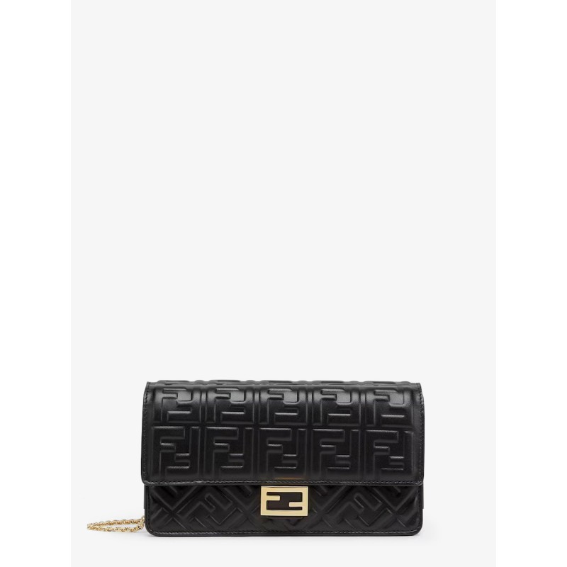 Baguette Wallet on Chain leather shoulder bag with FF motif
