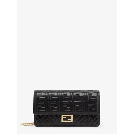 Baguette Wallet on Chain leather shoulder bag with FF motif
