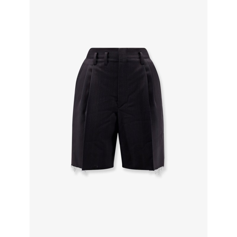 Striped virgin wool shorts