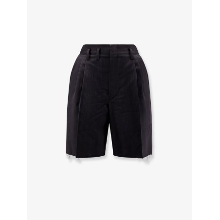 Striped virgin wool shorts
