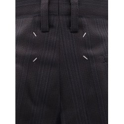 Striped virgin wool shorts