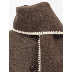 Embroidered Scarf wool blend Jacket